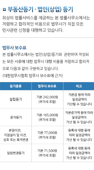 법무사보수표